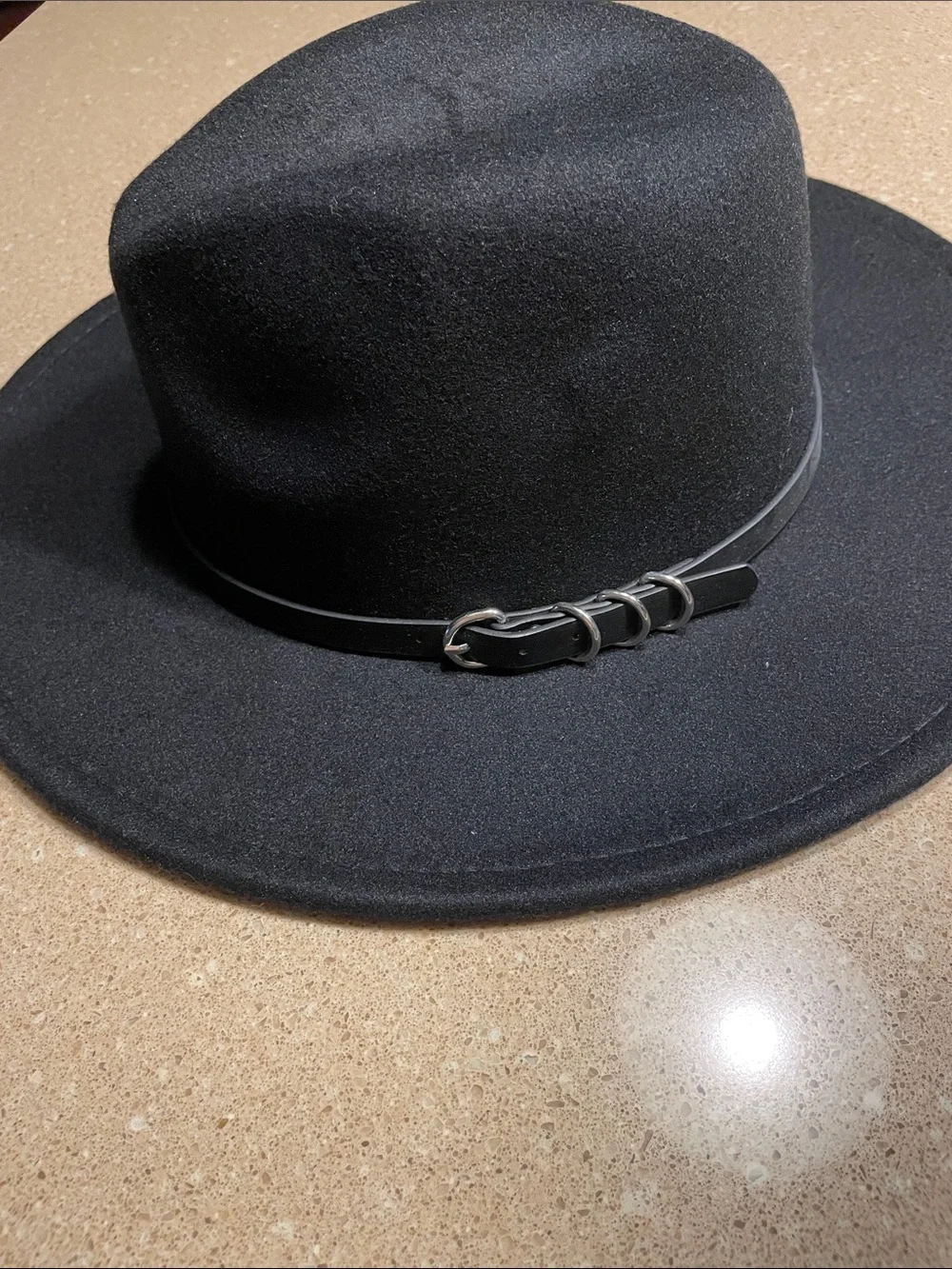 Time and Tru Black Wide-Brim Fedora Hat